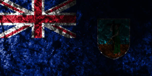 蒙特塞拉特垃圾旧旗 英国海外领土 英国属地国旗 — 图库照片