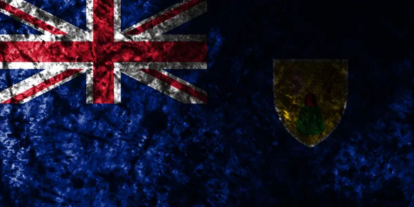 Ilhas Turks Caicos Grunge Velha Bandeira Territórios Ultramarinos Britânicos Grã — Fotografia de Stock