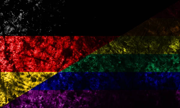 Alemania Gay Grunge Old Flag Lgbt Alemania Flag — Foto de Stock