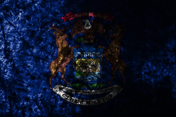 Michigan State Grunge Stará Vlajka Spojené Státy Americké — Stock fotografie