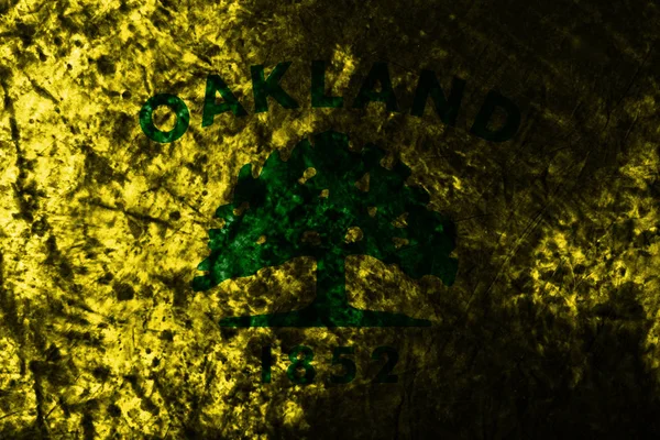 Oakland city grunge flag, California State, United States Of America