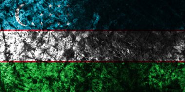 Özbekistan eski grunge bayrak