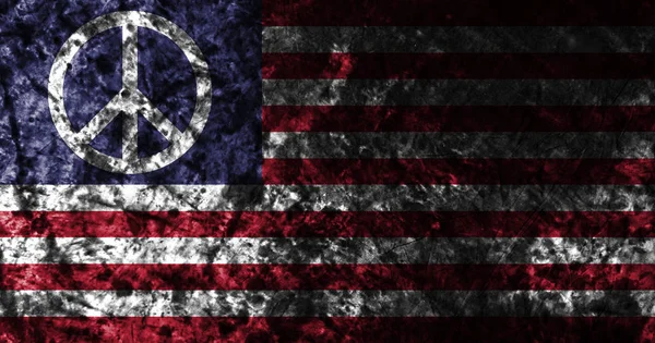 US Peace symbol grunge flag