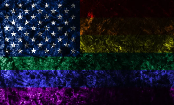 Usa Homosexuell Grunge Flagge Lgbt Usa Flagge — Stockfoto