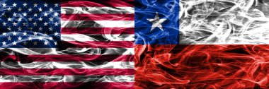 ABD rakip Şili duman yan yana yerleştirilmiş kavramı bayraklar.