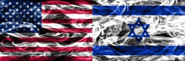ABD rakip İsrail duman yan yana yerleştirilmiş kavramı bayraklar.