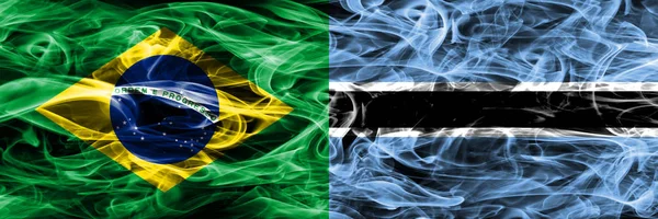 Brazília Botswana Füst Zászlók Egymás Mellé — Stock Fotó