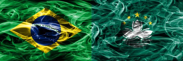 ブラジル対マカオ煙並べてフラグ — ストック写真