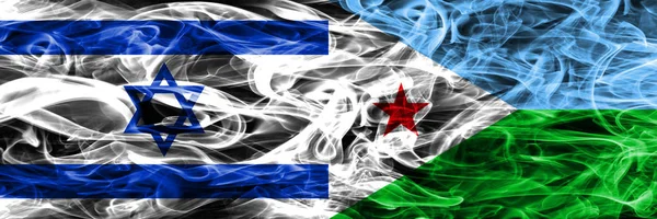 Izrael Dzsibuti Füst Zászlók Egymás Mellé Izraeli Dzsibuti Zászló Együtt — Stock Fotó