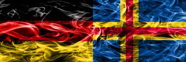 Németország Aland Füst Zászlók Egymás Mellé Aland Német Zászló Együtt — Stock Fotó
