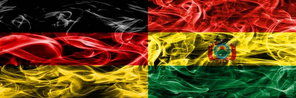 Németország Bolívia Füst Zászlók Egymás Mellé Bolívia Német Zászló Együtt — Stock Fotó