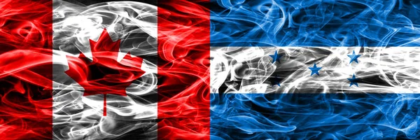 Kanada Honduras Rök Flaggor Placeras Sida Vid Sida Kanadensiska Och — Stockfoto