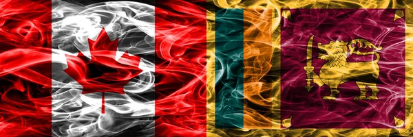 Canada Sri Lanka Smoke Flags Nebeneinander Platziert Kanadische Und Sri — Stockfoto