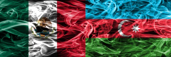 Mexico Azerbeidzjan Rook Vlaggen Naast Elkaar Geplaatst Mexicaanse Azerbeidzjan Vlag — Stockfoto