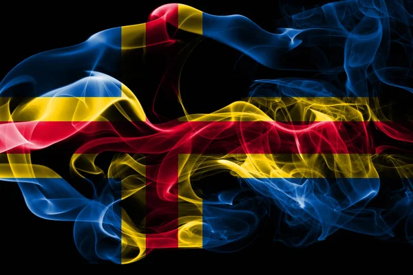 Nationalflagge Aus Farbigem Rauch Auf Schwarzem Hintergrund Abstrakte Seidige Welle — Stockfoto