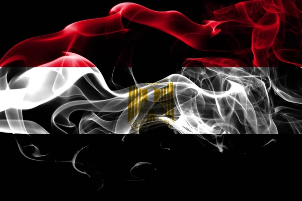 Mısır Ulusal Bayrak Renkli Duman Siyah Arka Plan Üzerine Izole — Stok fotoğraf