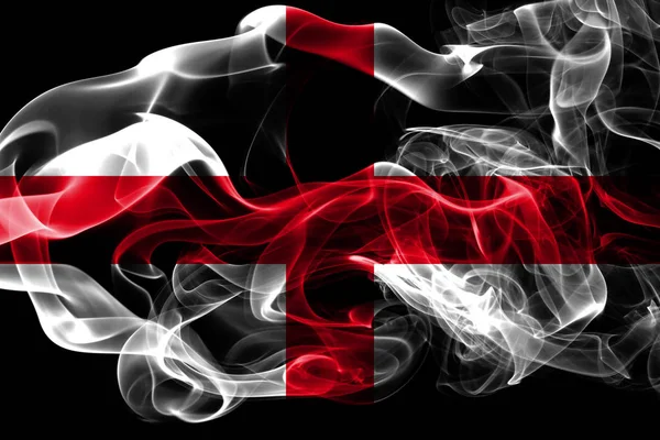 National Flag England Made Colored Smoke Isolated Black Background Abstract — Stock Photo, Image