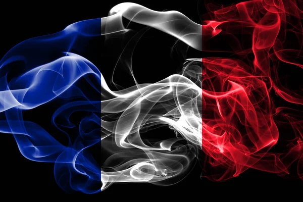 Bandera Nacional Francia Hecha Humo Color Aislado Sobre Fondo Negro —  Fotos de Stock