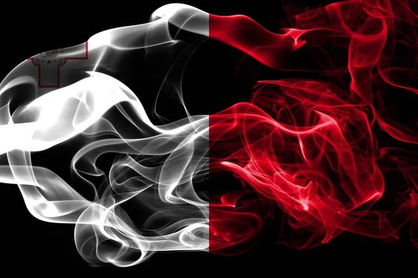 Bandera Nacional Malta Hecha Humo Color Aislado Sobre Fondo Negro —  Fotos de Stock