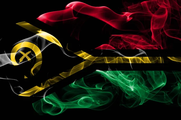 Bandiera Nazionale Vanuatu Composta Fumo Colorato Isolato Sfondo Nero Astratto — Foto Stock