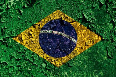 Eski grunge Brezilya arka plan bayrak