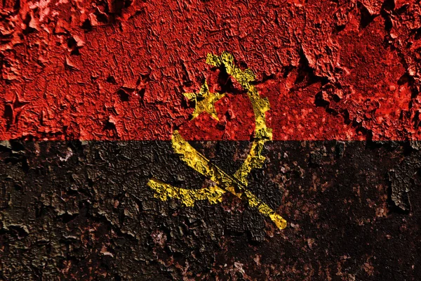 Oude Grunge Achtergrond Vlag Van Angola — Stockfoto