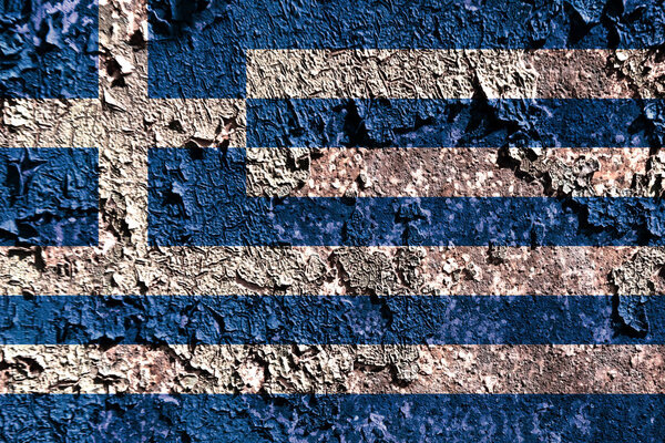Old grunge Greece background flag