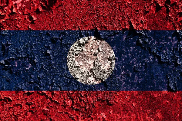 Stary Streszczenie Laos Tle Flaga — Zdjęcie stockowe