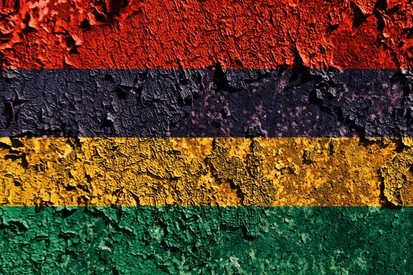 Old Grunge Mauritius Background Flag — Stock Photo, Image