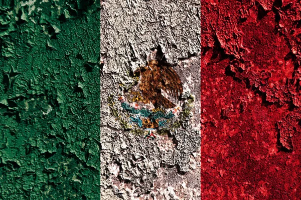 Old grunge Mexico background flag