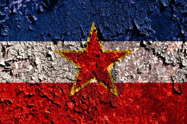 Eski grunge Yugoslavya arka plan bayrak
