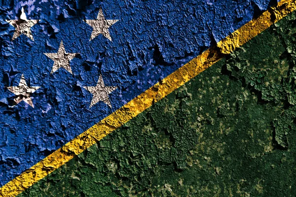 Vecchio Grunge Isole Salomone Bandiera Sfondo — Foto Stock