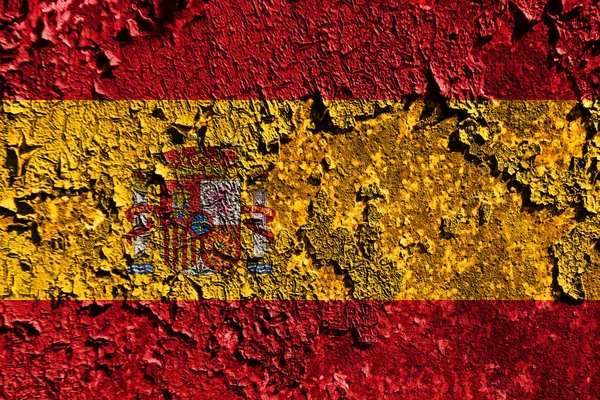 Vieux Drapeau Arrière Plan Grunge Espagne — Photo