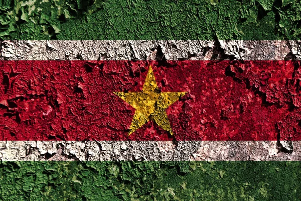 Staré Americké Grungeové Surinam Pozadí Vlajky — Stock fotografie