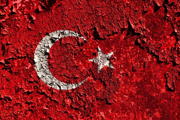Vecchio Grunge Turchia Sfondo Bandiera — Foto Stock