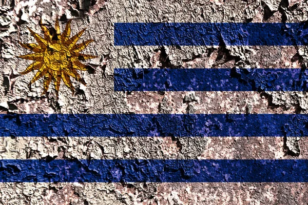 Παλιά Grunge Ουρουγουάη Σημαία Φόντο — Φωτογραφία Αρχείου