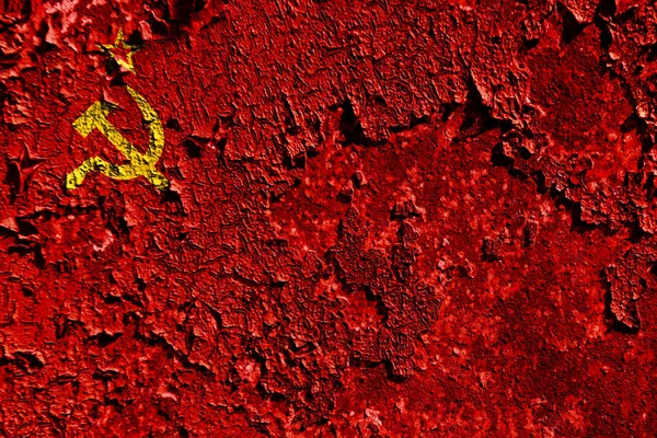 Velho Grunge Urss Fundo Bandeira — Fotografia de Stock