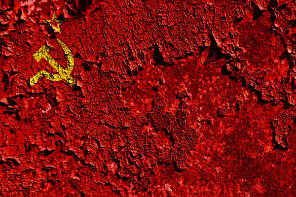 Old grunge USSR background flag