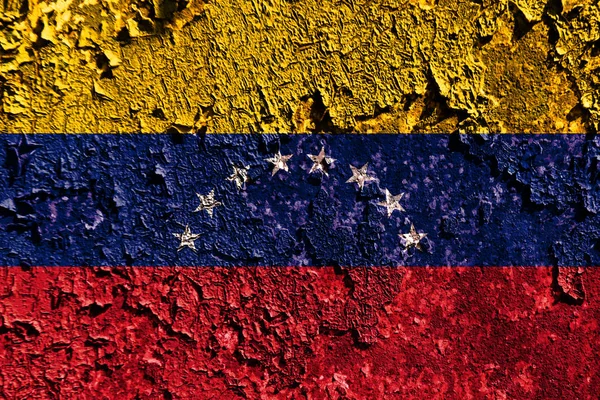 Oude Grunge Achtergrond Vlag Van Venezuela — Stockfoto