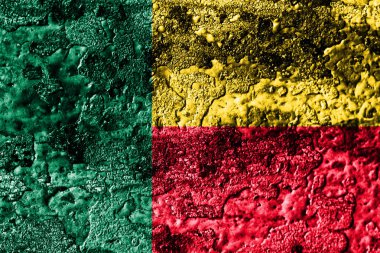 Benin grunge paslı metal doku bayrak, pas metal arka plan