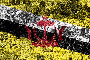 Brunei grunge paslı metal doku bayrak, pas metal arka plan