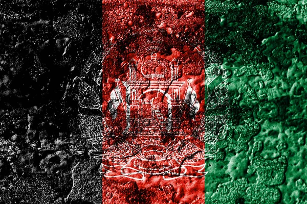 Afganistan grunge paslı metal doku bayrak, pas metal arka plan
