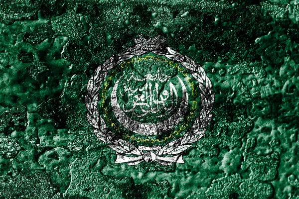 Arab League Grunge Ruginit Metal Textura Steag Rugina Metal Fundal — Fotografie, imagine de stoc