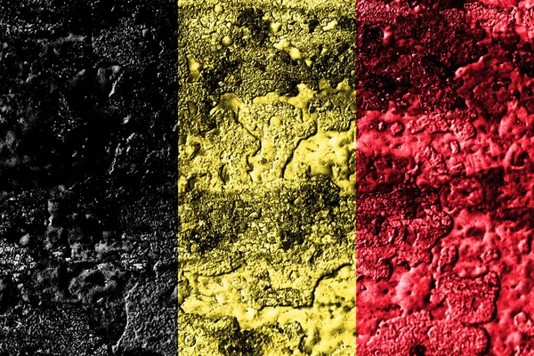 Belgien Grunge Rostig Metall Konsistens Flagga Rost Metall Bakgrund — Stockfoto