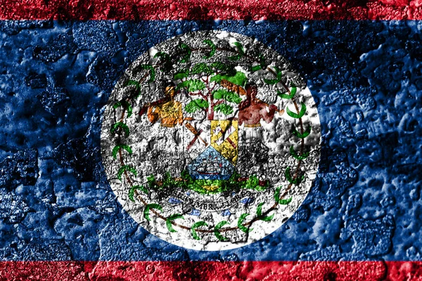 Belize Grunge Paslı Metal Doku Bayrak Pas Metal Arka Plan — Stok fotoğraf