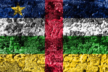 Orta Afrika Cumhuriyeti grunge paslı metal doku bayrak, pas metal arka plan