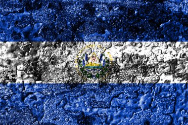 El Salvador grunge paslı metal doku bayrak, pas metal arka plan