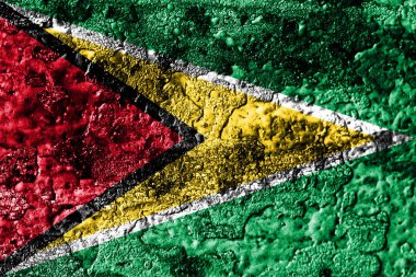 Guyana grunge paslı metal doku bayrak, pas metal arka plan