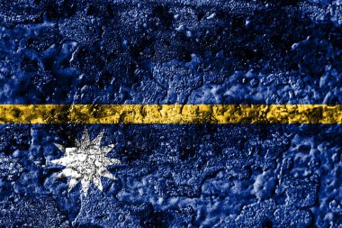 Nauru grunge paslı metal doku bayrak, pas metal arka plan