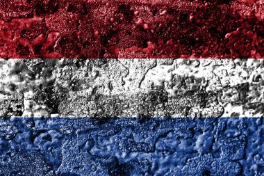 Hollanda grunge paslı metal doku bayrak, pas metal arka plan